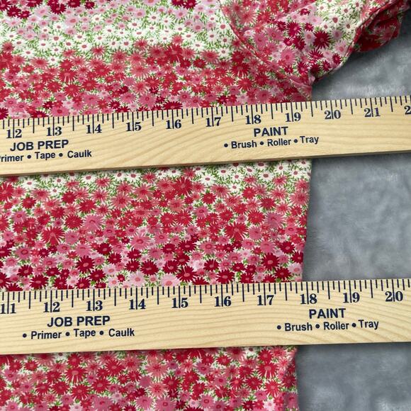 Harolds Top Womens Large Pink Floral Print Scoop Neck Tee Cropped 3/4 Sleeve - Picture 6 of 14